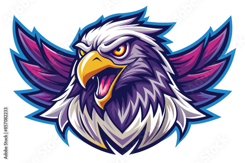 hawk head mascot logo with cartoon style