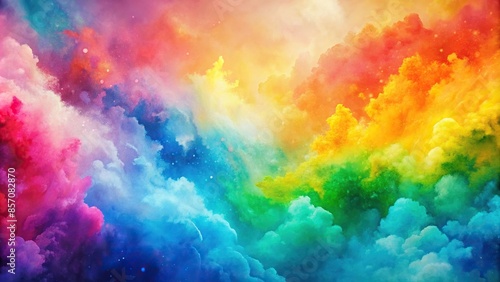 Vibrant watercolor rainbow haze background for fantasy and magical designs, watercolor, rainbow, haze, fantasy, magical, color photo