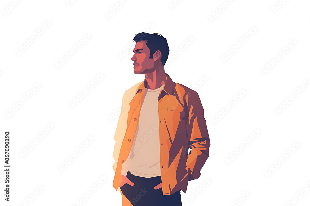 Minimalistic illustration of a man, capturing simplicity and elegance in modern design.