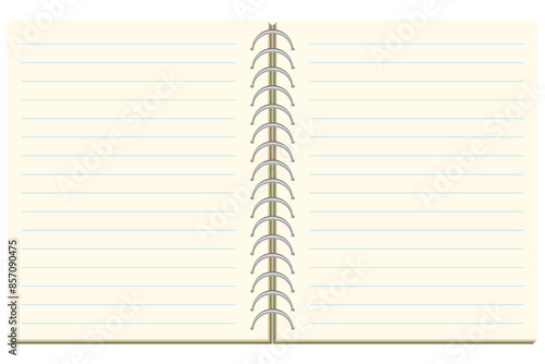 Opened Spiral Notebook with Lined Pages