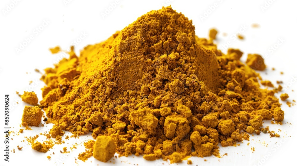 Isolated white background with curry powder