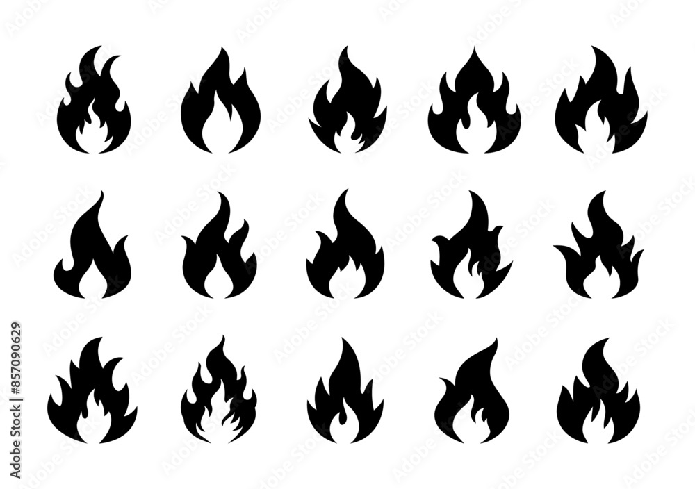 Simple Fire Icons Collection. Fire Flame Symbol Flat Style Vector Illustration. Campfire Bonfire Danger Heat Warm Sign Design Element. Simple Fire Icons Collection. Fire Flame Symbol Flat Style Vector Illustration. Campfire Bonfire Danger Heat Warm Sign Design Element.