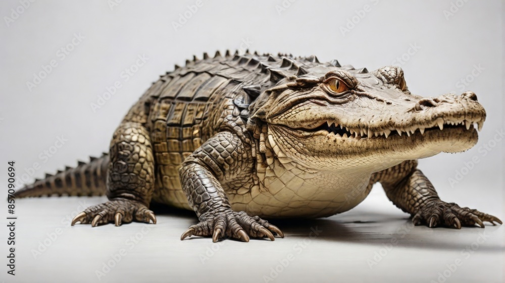 Naklejka premium crocodile on a white background