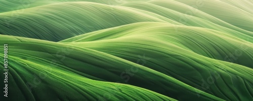 Abstract organic flowing green lines and waves smooth textured tones wallpaper background illustration
