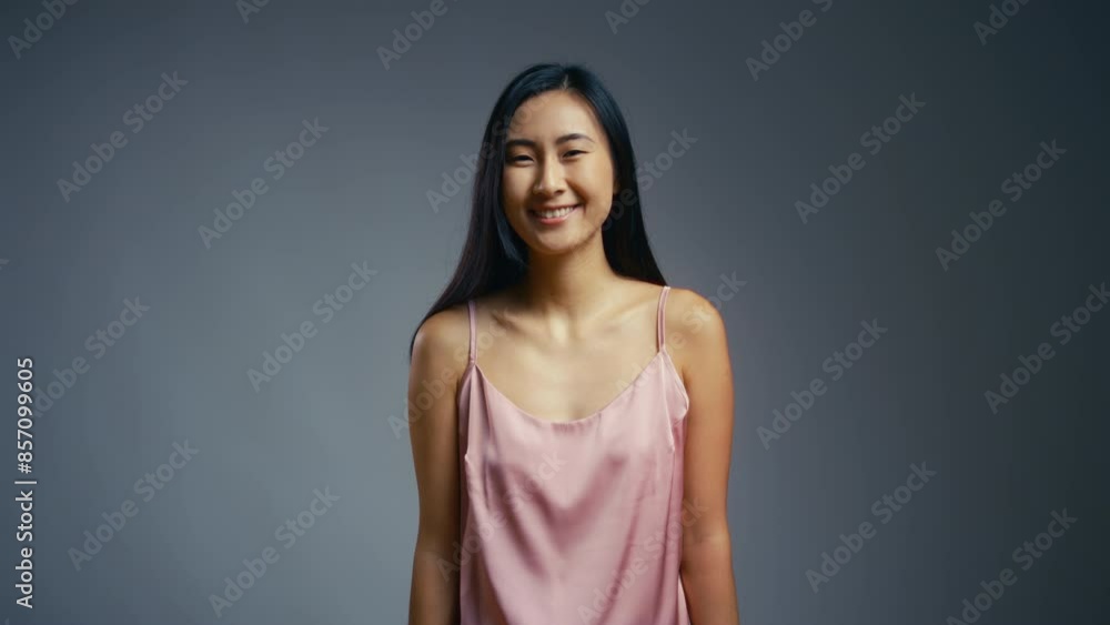 Portrait of young attractive Asian woman smiling, natural beauty, healthy life
