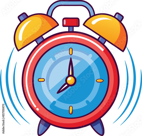 alarm clock vector illustration isolated on a white background, Ringing alarm clock illustration.