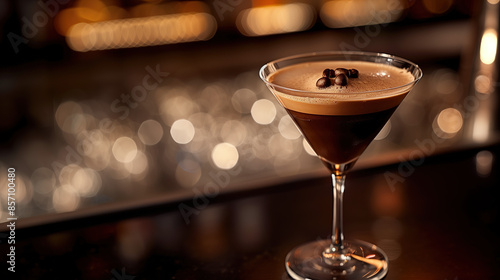 a martini glass filled with an espresso martini