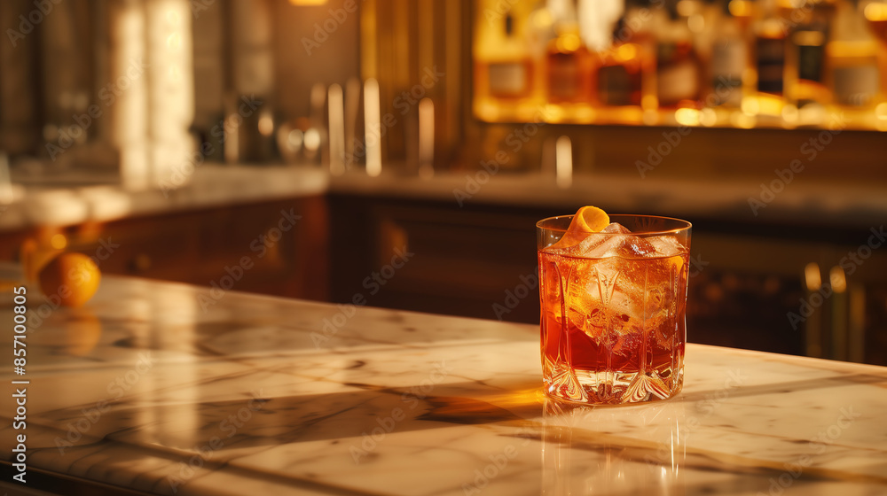 a stylish negroni, with an orange twist a stylish negroni, with an orange twist