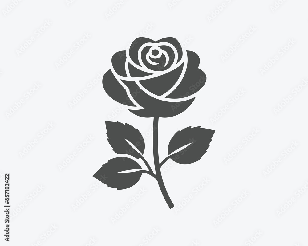 Rose flower silhouette Vector illustration Rose flower silhouette Vector illustration