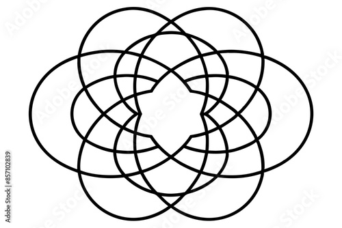 Seed of Life Illustration Black and White Colors Sacred Geometry