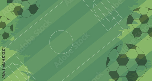 Football and soccer with green bacground