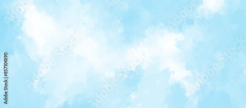 Blue sky with cloud .Beautiful blue sky with white clouds .bright cloud cover in the sun calm clear winter air background .gradient light white background.	