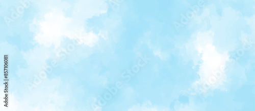 Blue sky with cloud .Beautiful blue sky with white clouds .bright cloud cover in the sun calm clear winter air background .gradient light white background. 