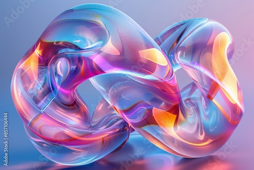 35 Holographic 3D shapes with smooth textures and vibrant gradients