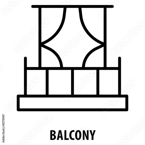 Balcony Icon simple and easy to edit for your design elements