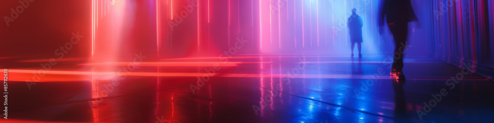 Vibrant Neon Lights Reflection in Modern Urban Nightlife Vibrant Neon Lights Reflection in Modern Urban Nightlife