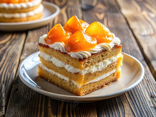 Delicious Orange Cake with Whipped Cream.