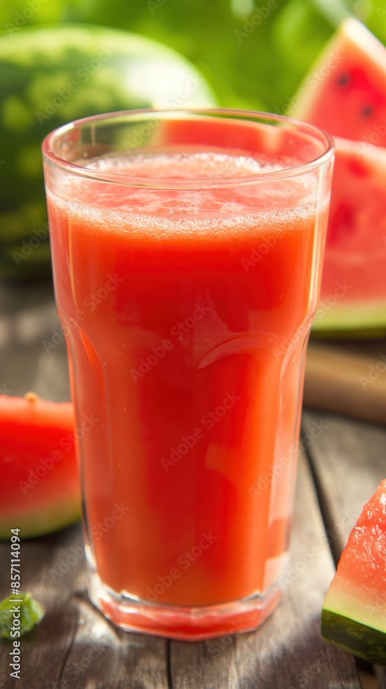 Refreshing watermelon juice in a clear glass Refreshing watermelon juice in a clear glass
