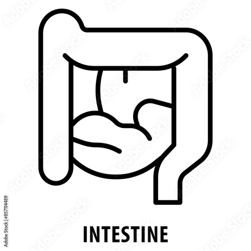 Intestine Icon simple and easy to edit for your design elements