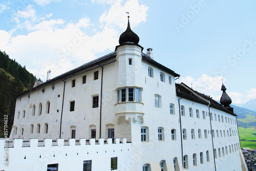 Marienberg Abbey (German: Abtei Marienberg; Italian: Abbazia Monte Maria)  in Mals, Vinschgau in South Tyrol, Italy. photo