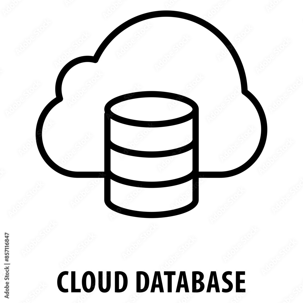 Cloud Database Icon simple and easy to edit for your design elements Cloud Database Icon simple and easy to edit for your design elements