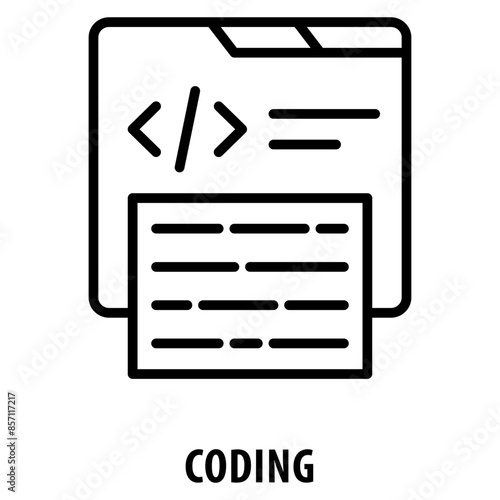 Coding Icon simple and easy to edit for your design elements