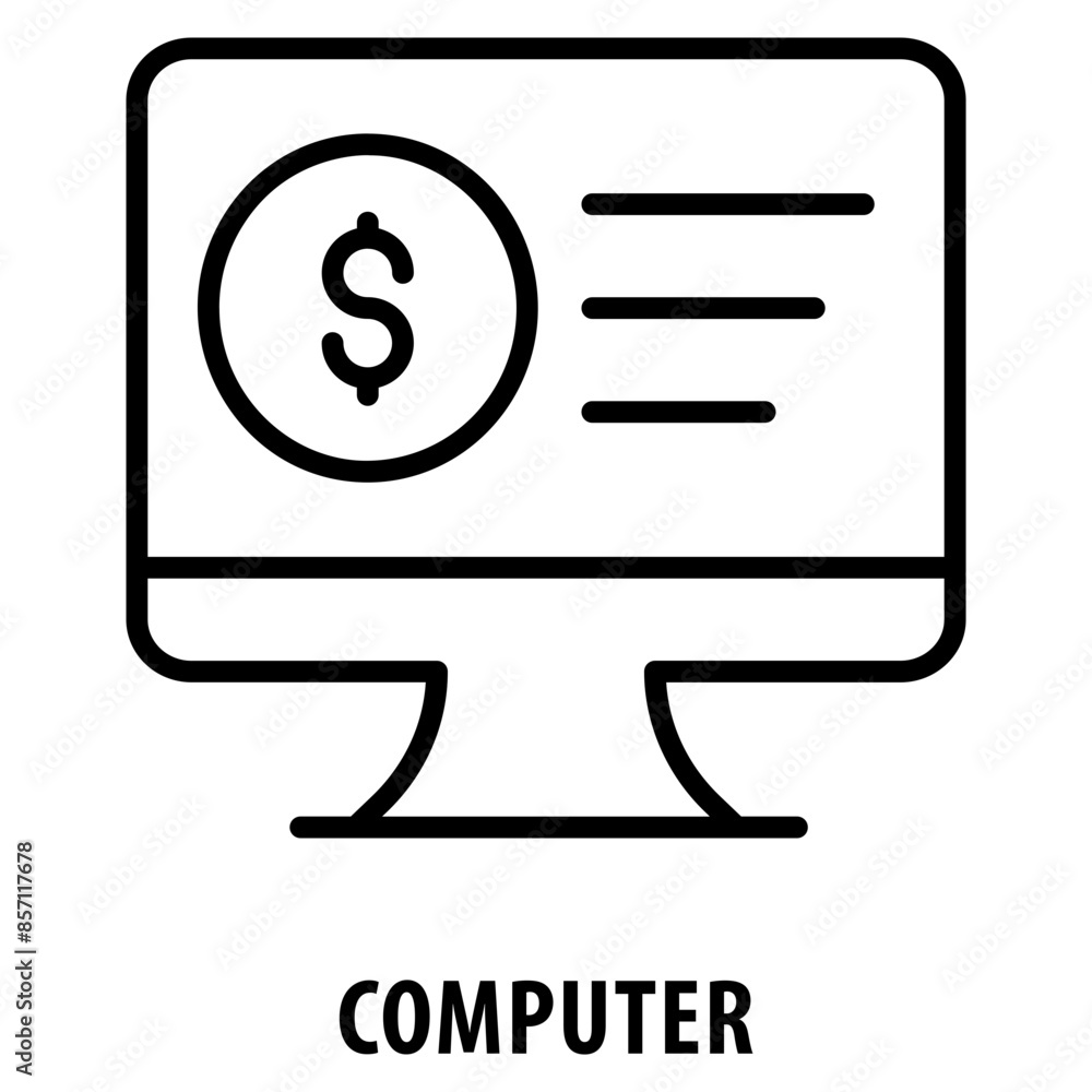 Computer Icon simple and easy to edit for your design elements Computer Icon simple and easy to edit for your design elements
