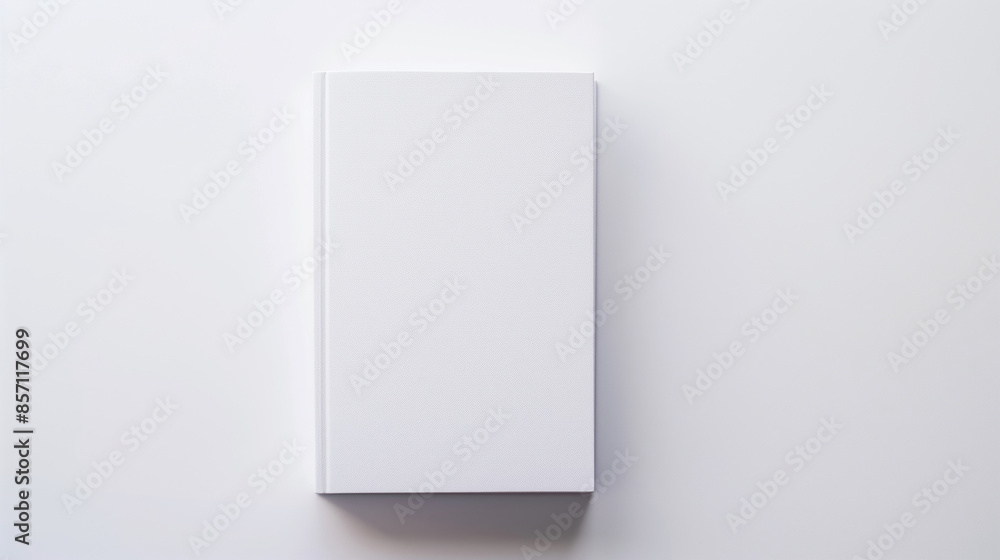 Plain white book cover on white background. Minimalist design perfect for branding mockup or creative projects Plain white book cover on white background. Minimalist design perfect for branding mockup or creative projects