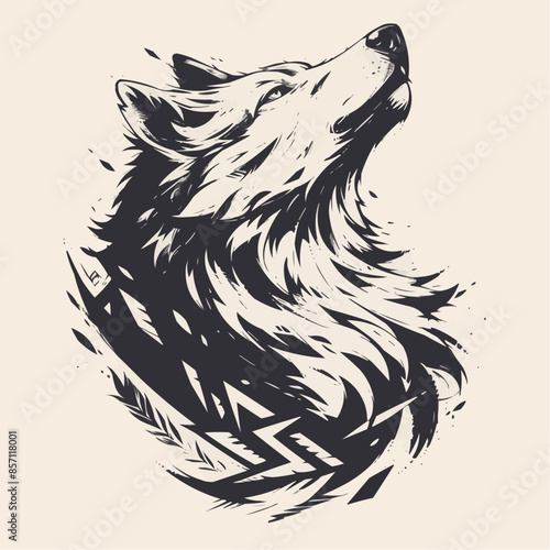 stylized 2D logo representing a wolf head 