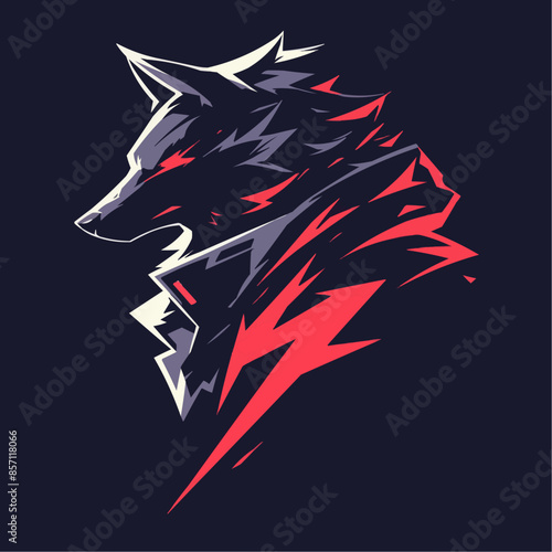 stylized 2D logo representing a wolf head 