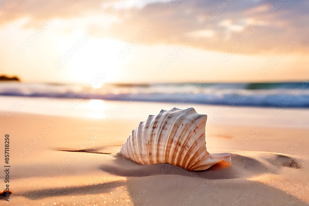 Isolated Seashell on Soft Sandy Beach Background
Isolated Seashell on Soft Sandy Beach Background