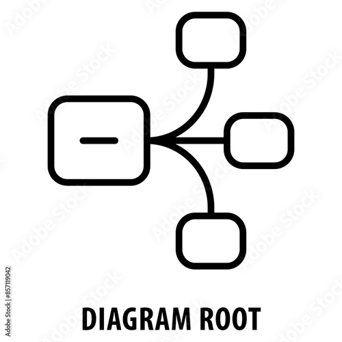 Diagram root Icon simple and easy to edit for your design elements