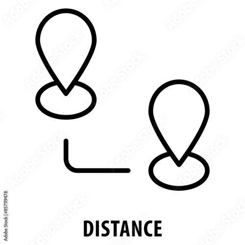 Distance Icon simple and easy to edit for your design elements