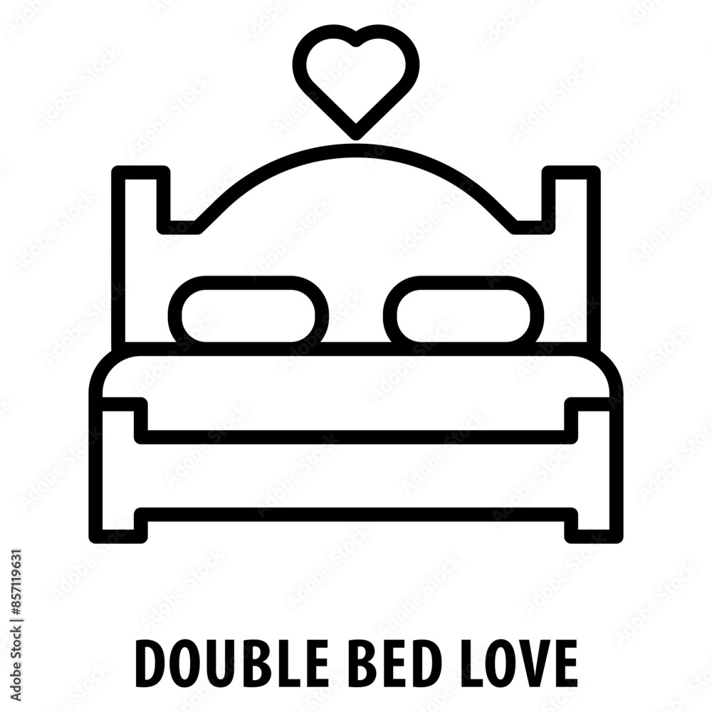Double Bed Love Icon simple and easy to edit for your design elements Double Bed Love Icon simple and easy to edit for your design elements
