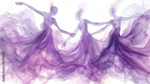 Delicate watercolor strokes in ethereal dance