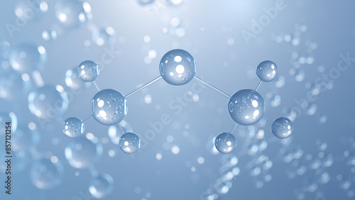 Fototapeta Naklejka Na Ścianę i Meble -  dimethyl ether molecular structure 3d, simplest ether, structural chemical formula view from a microscope