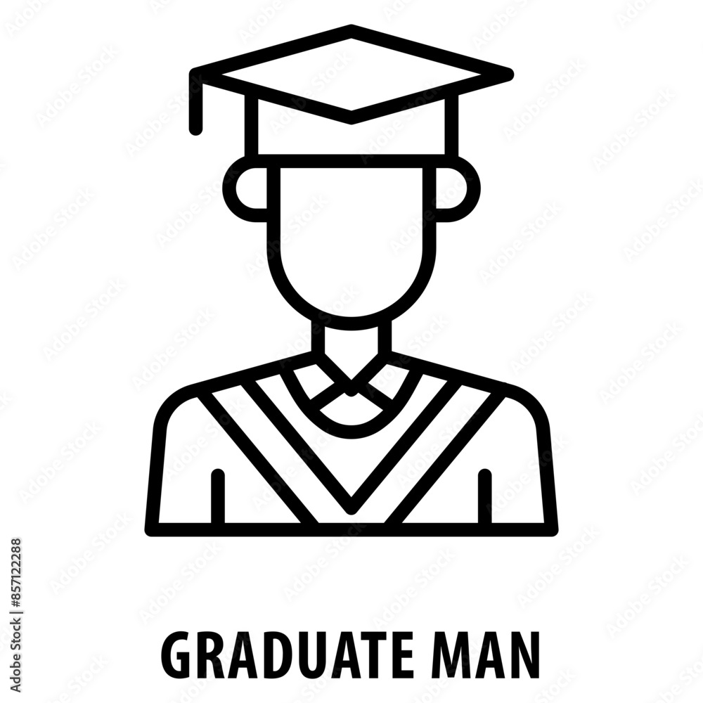 Graduate man Icon simple and easy to edit for your design elements Graduate man Icon simple and easy to edit for your design elements