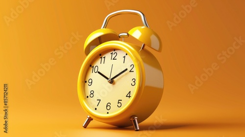 A yellow alarm clock sitting on a table