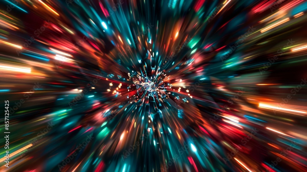 Kaleidoscopic blurred colors in red blue and green on dark background background Kaleidoscopic blurred colors in red blue and green on dark background background