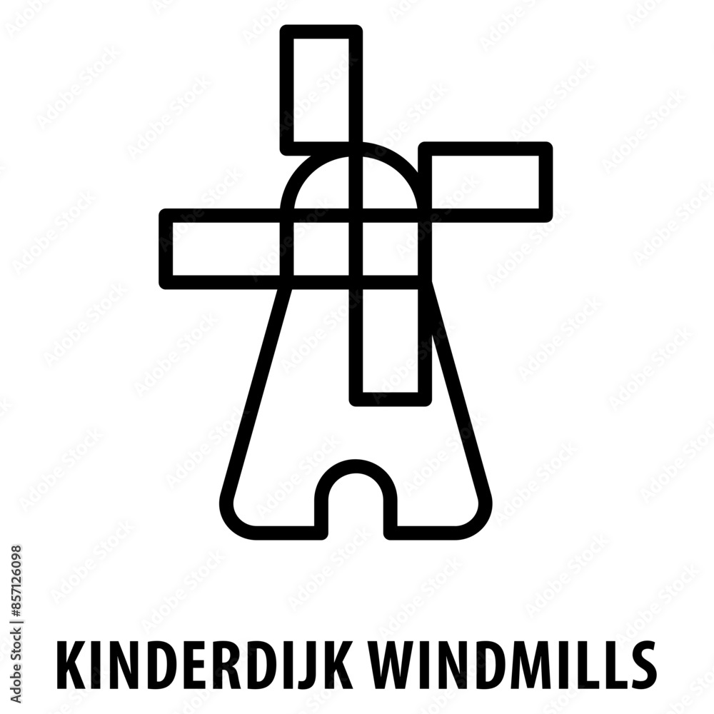 Kinderdijk windmills Icon simple and easy to edit for your design elements Kinderdijk windmills Icon simple and easy to edit for your design elements