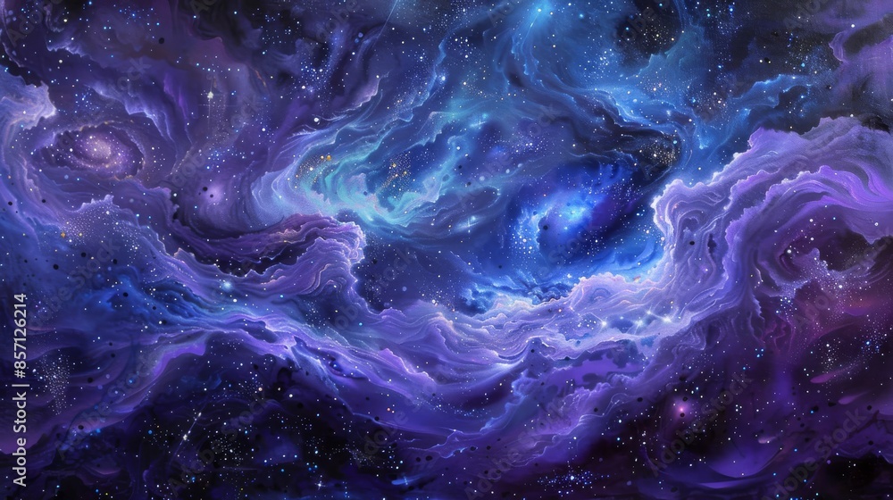 Cosmic Nebula with Twinkling Stars Cosmic Nebula with Twinkling Stars