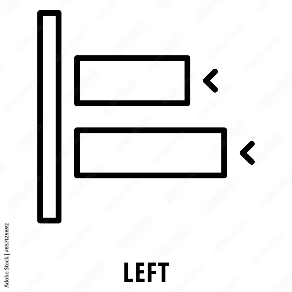 Left Icon simple and easy to edit for your design elements Left Icon simple and easy to edit for your design elements