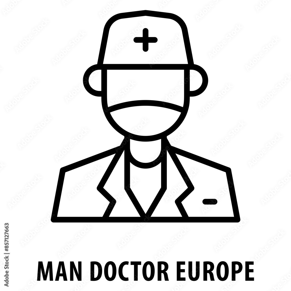 Man Doctor Europe Icon simple and easy to edit for your design elements Man Doctor Europe Icon simple and easy to edit for your design elements