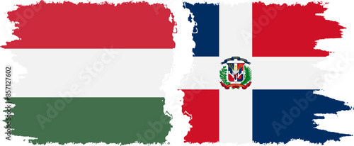 Free Download Dominican Republic and Hungary grunge flags connection vector - GFXLoad