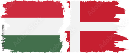 Denmark and Hungary grunge flags connection vector Free Download Denmark and Hungary grunge flags connection vector - GFXLoad