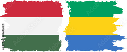 Gabon and Hungary grunge flags connection vector Free Download Gabon and Hungary grunge flags connection vector - GFXLoad