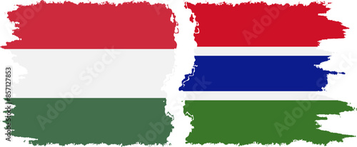 Gambia and Hungary grunge flags connection vector Free Download Gambia and Hungary grunge flags connection vector - GFXLoad