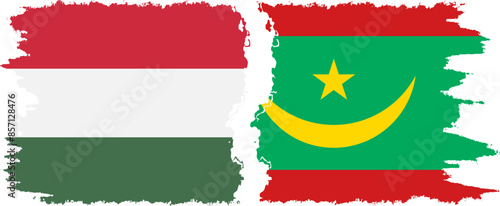 Mauritania and Hungary grunge flags connection vector Free Download Mauritania and Hungary grunge flags connection vector - GFXLoad
