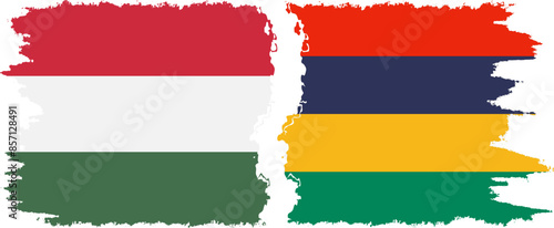 Mauritius and Hungary grunge flags connection vector Free Download Mauritius and Hungary grunge flags connection vector - GFXLoad