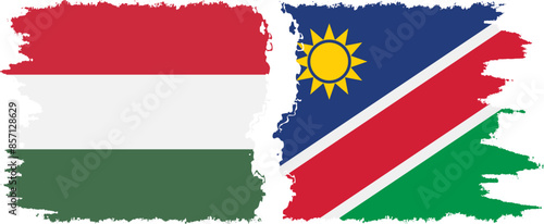 Free Download Namibia and Hungary grunge flags connection vector - GFXLoad